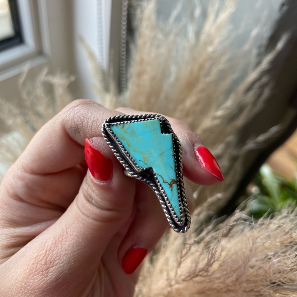 Sterling silver and turquoise ring size 5